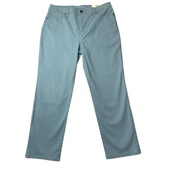 Style & Co Women Straight Leg High Rise Jeans Better Cotton Blue Size 16 Petite - Picture 1 of 8